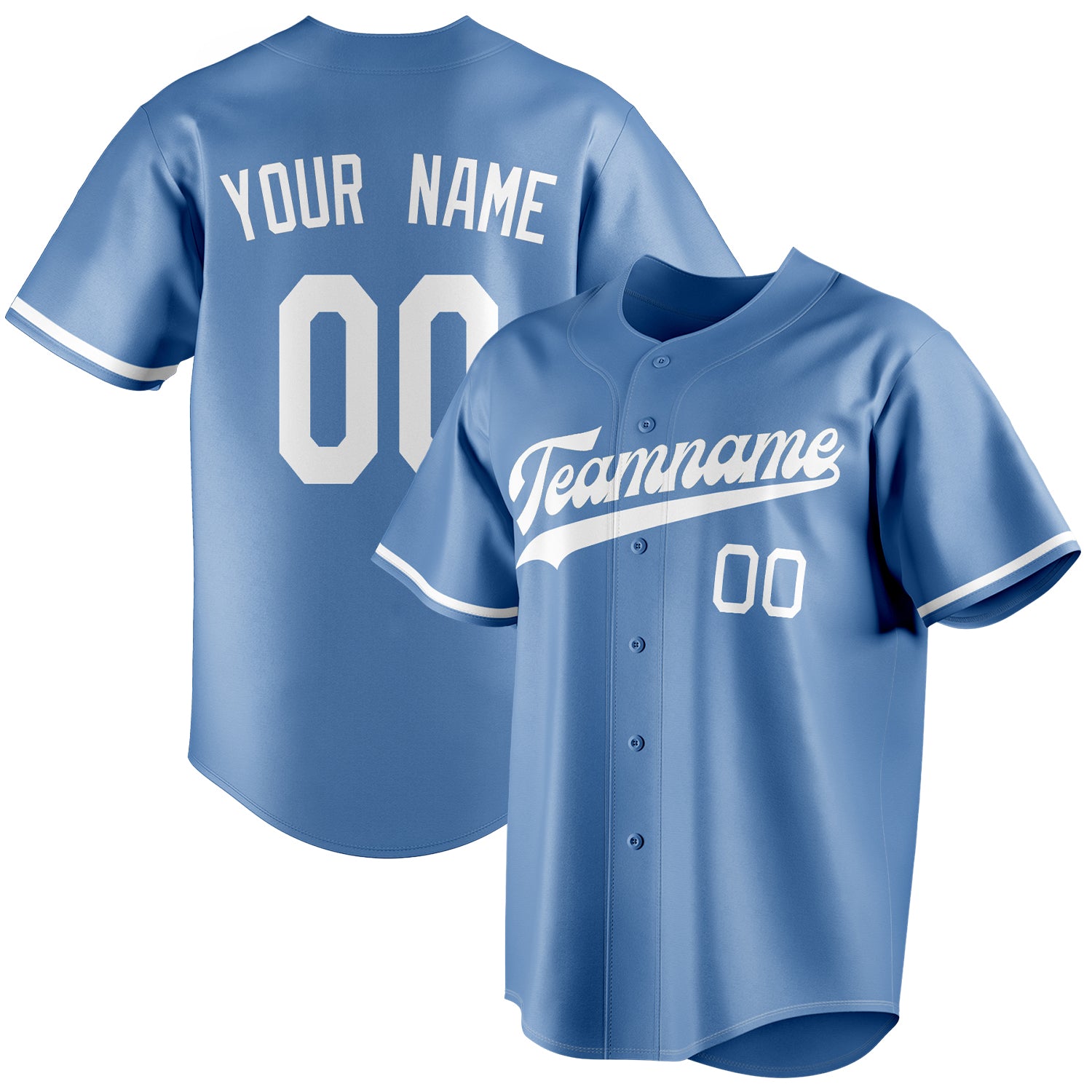Personalized Light Blue & White Color Fan Baseball Jersey BB01240531WY473