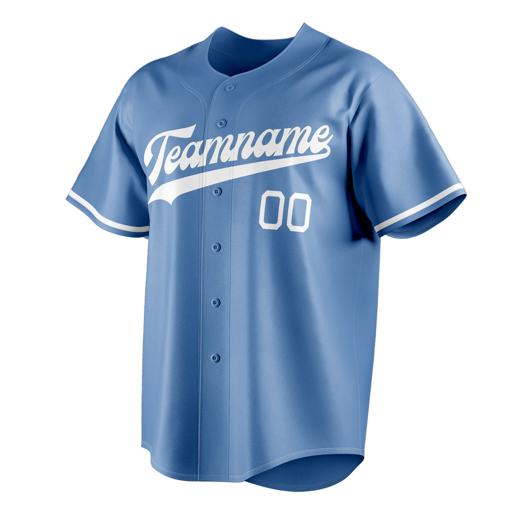 Personalized Light Blue & White Color Fan Baseball Jersey