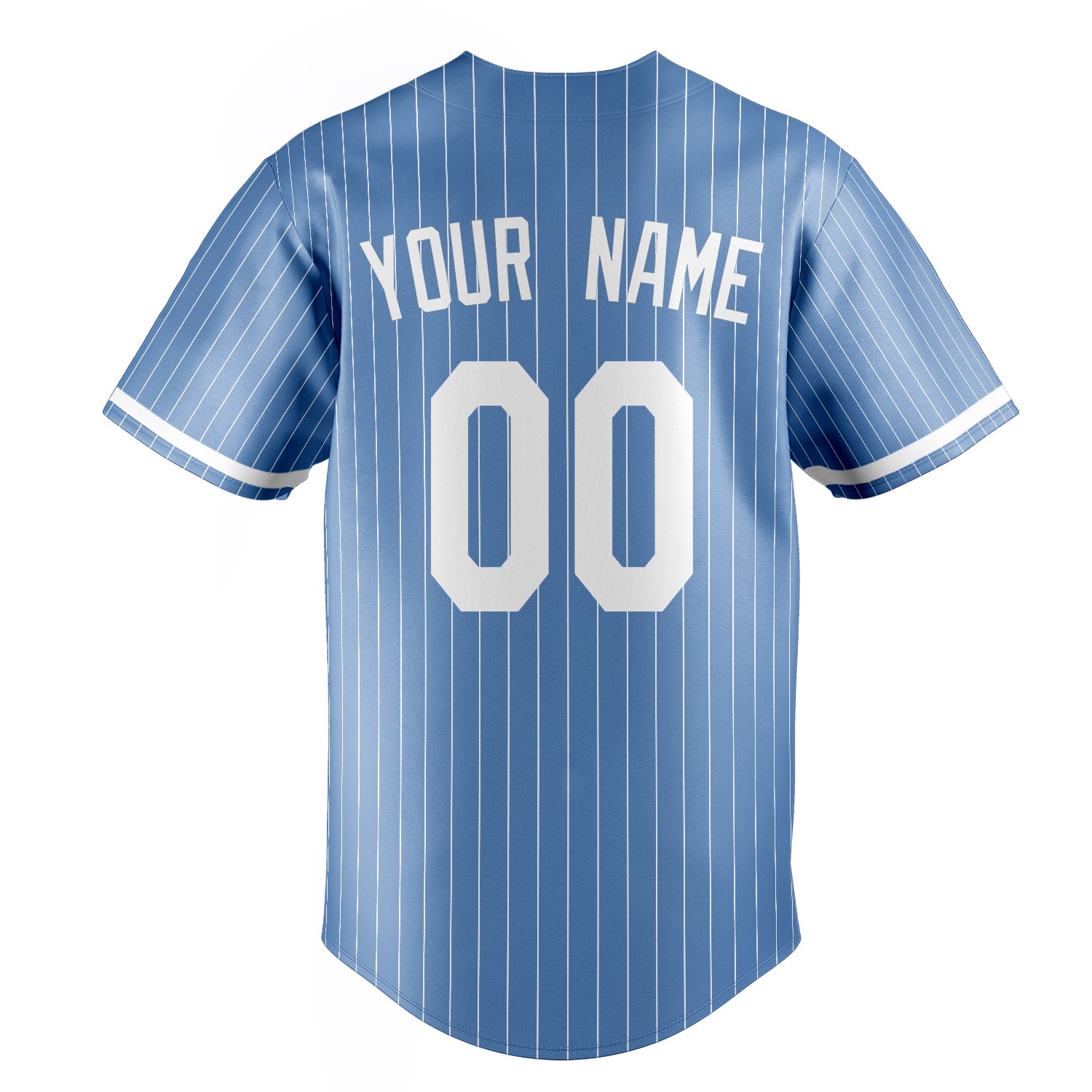 Personalized Light Blue & White White Pinstripe Fan Baseball Jersey
