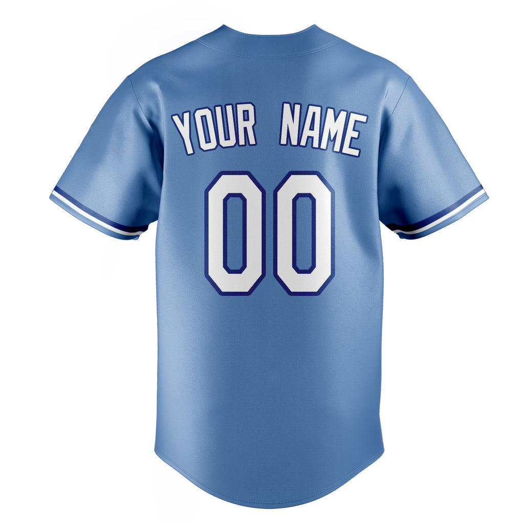 Personalized Light Blue & White Color Fan Baseball Jersey