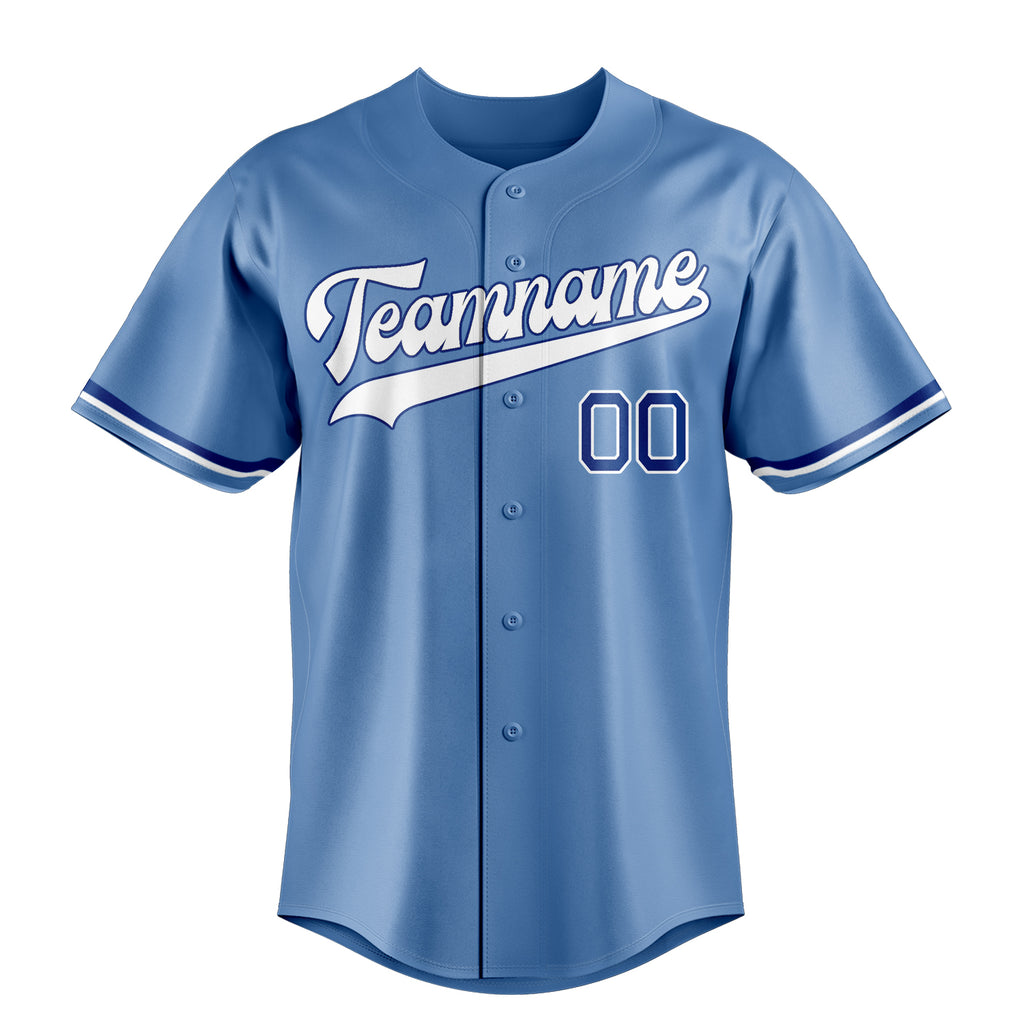 Personalized Light Blue & White Color Fan Baseball Jersey