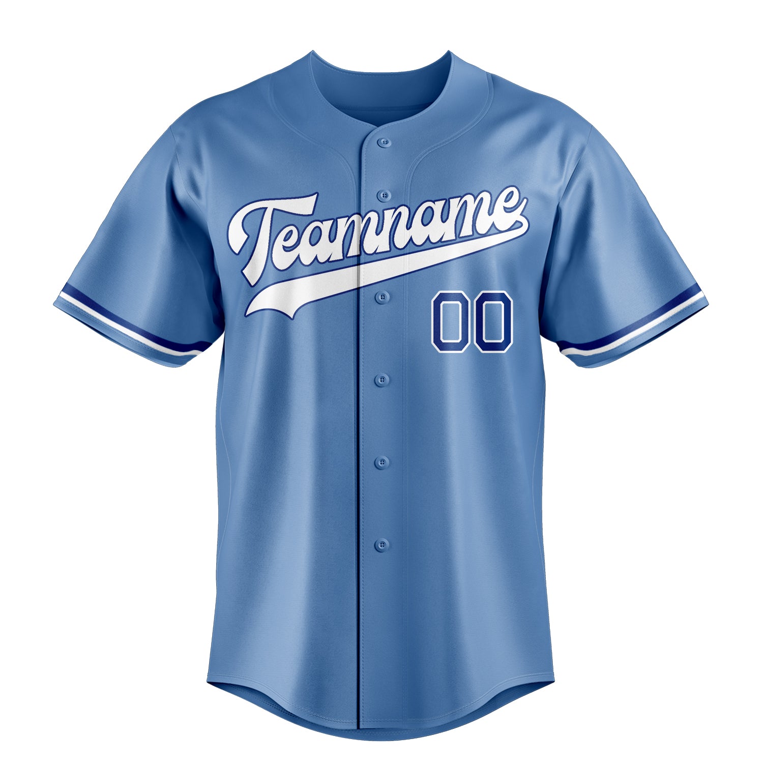 Personalized Light Blue & White Color Fan Baseball Jersey