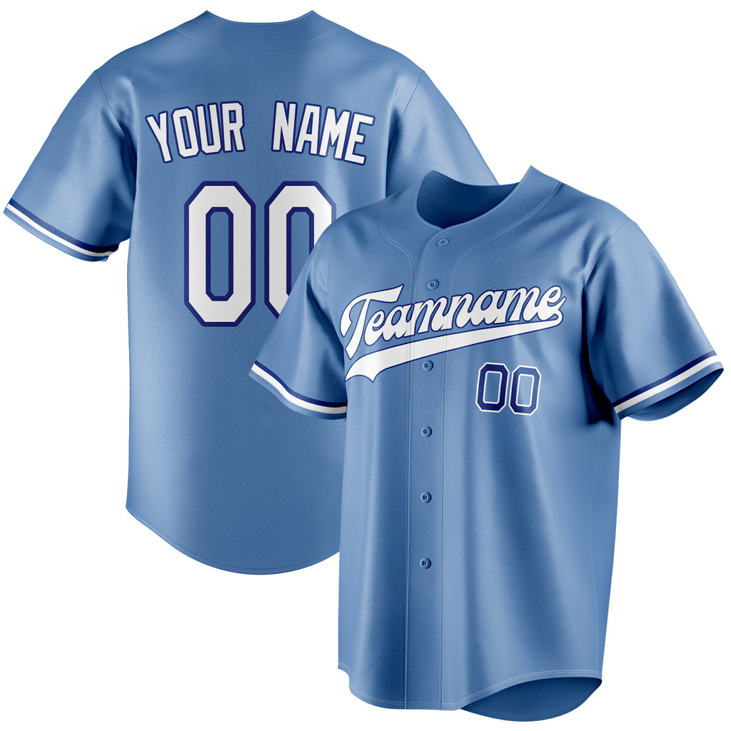 Personalized Light Blue & White Color Fan Baseball Jersey BB01240531WY476