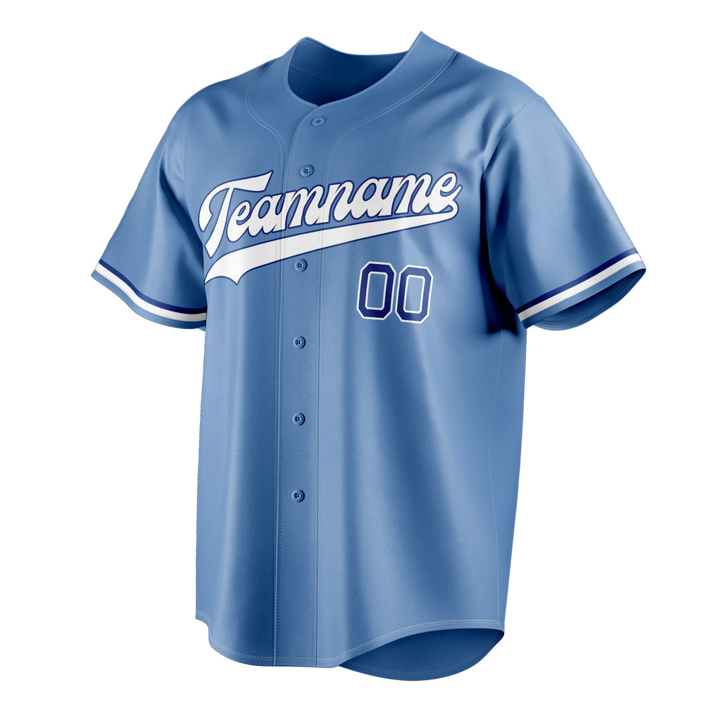 Personalized Light Blue & White Color Fan Baseball Jersey