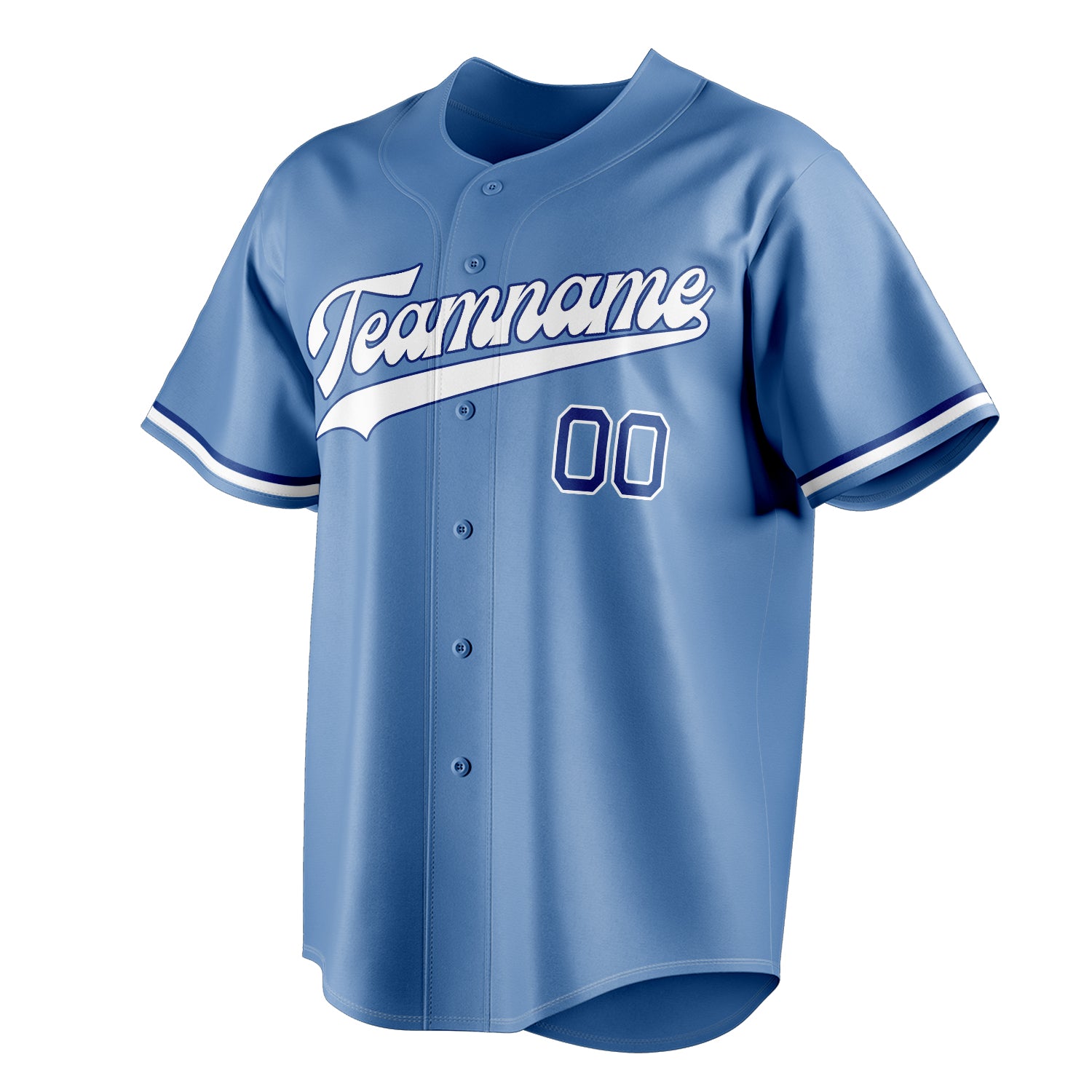 Personalized Light Blue & White Color Fan Baseball Jersey