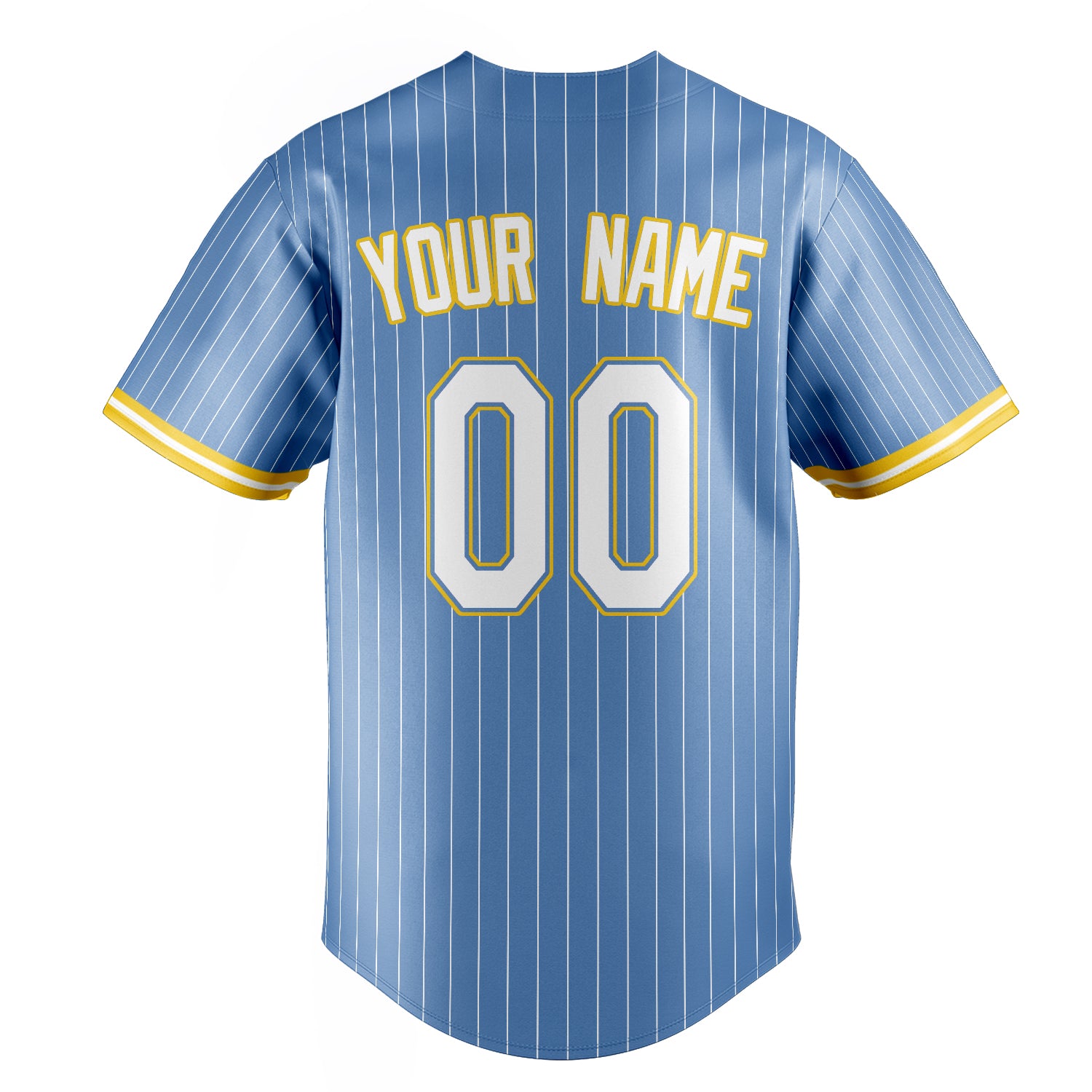 Personalized Light Blue & White White Pinstripe Fan Baseball Jersey
