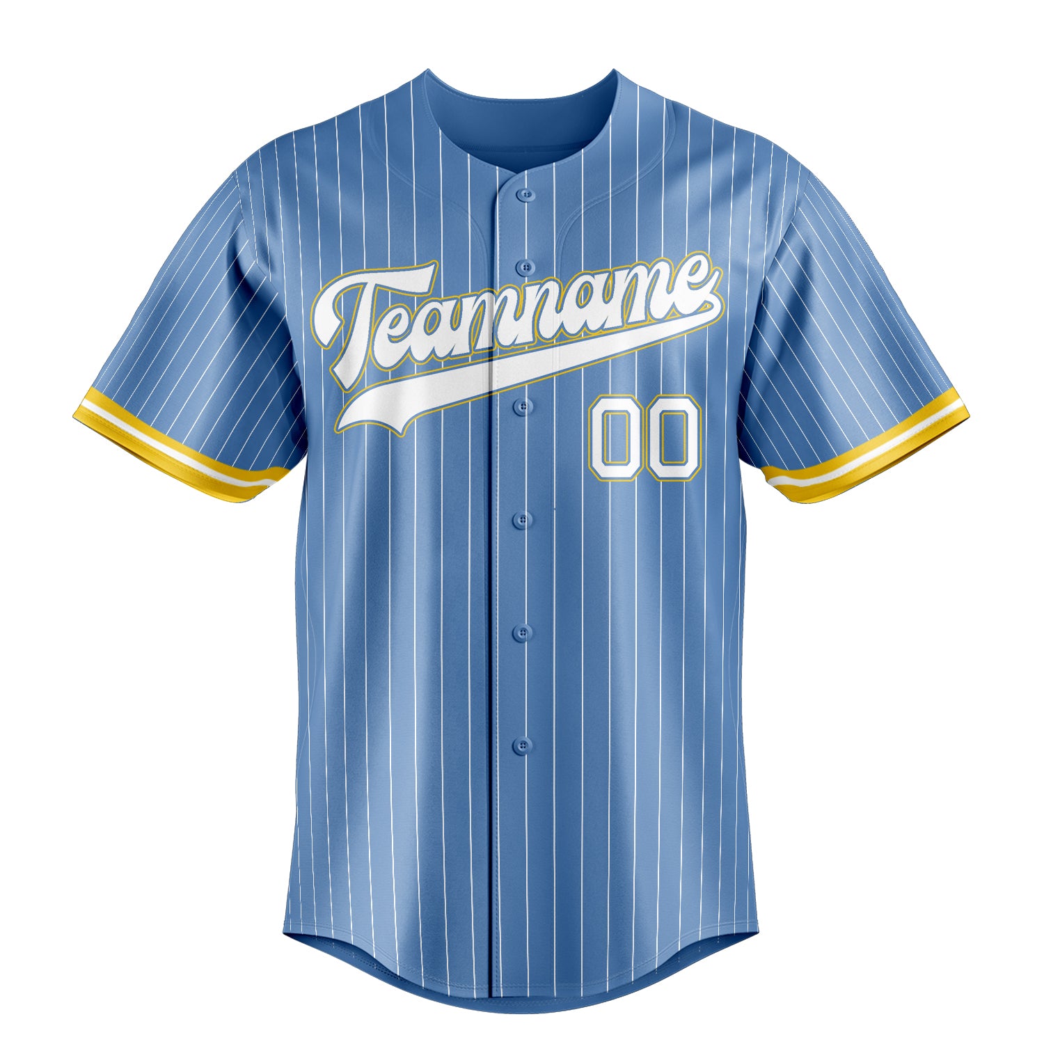 Personalized Light Blue & White White Pinstripe Fan Baseball Jersey