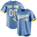 Personalized Light Blue & White White Pinstripe Fan Baseball Jersey BB01240531WY477