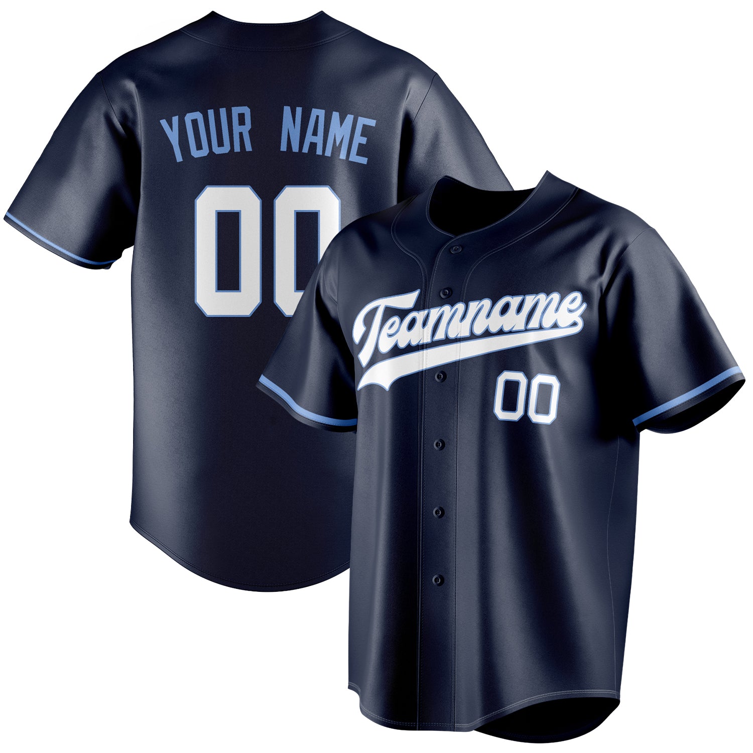 Personalized Navy & White Color Fan Baseball Jersey BB01240531WY481