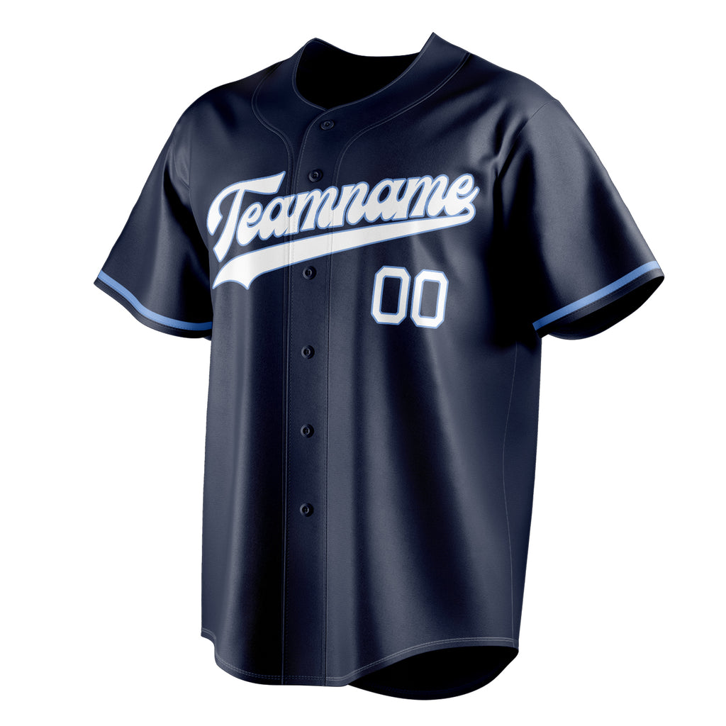 Personalized Navy & White Color Fan Baseball Jersey