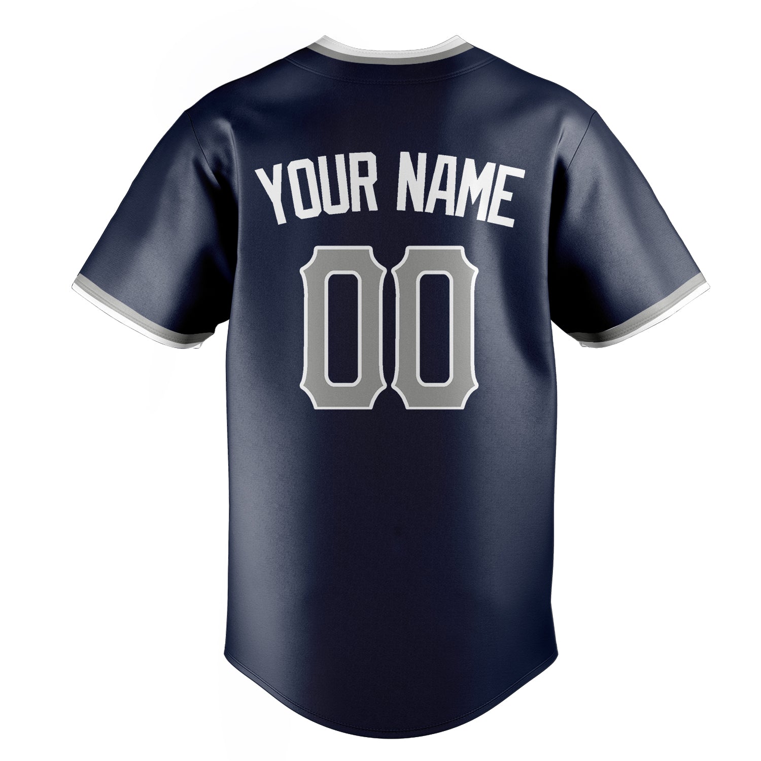 Personalized Navy & Gray Color Fan Baseball Jersey