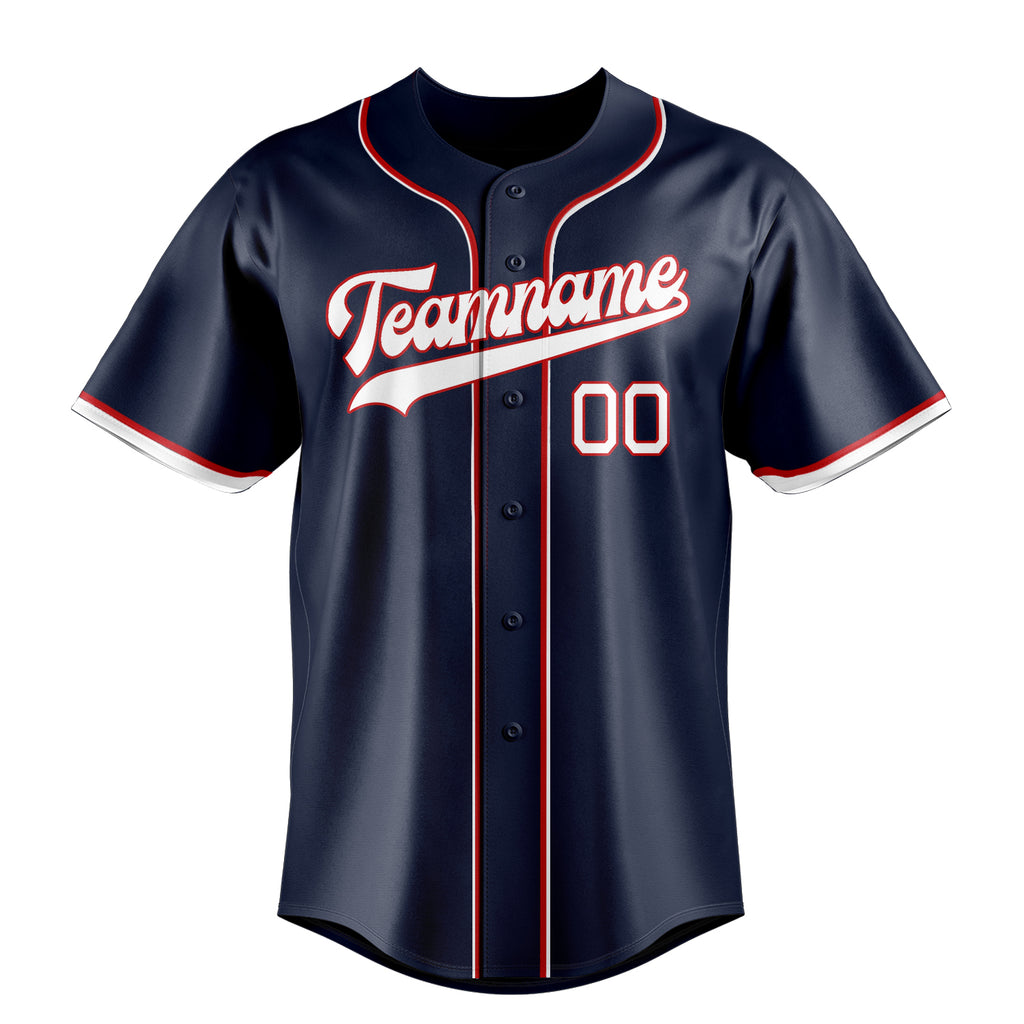 Personalized Navy & White Color Fan Baseball Jersey