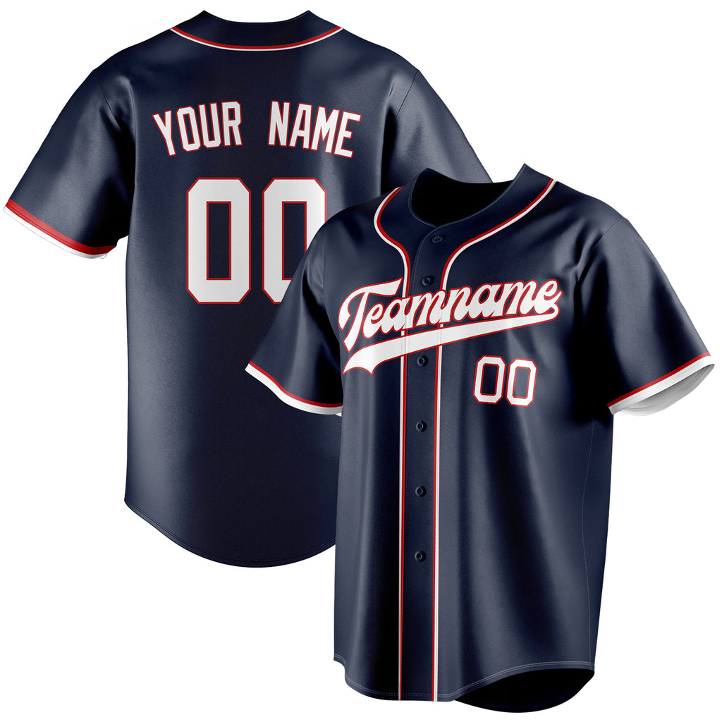 Personalized Navy & White Color Fan Baseball Jersey BB01240531WY484