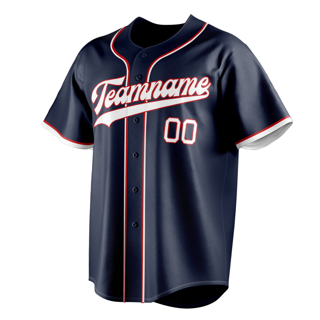 Personalized Navy & White Color Fan Baseball Jersey