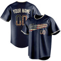 Personalized Navy & Cream Vintage USA Flag Fan Baseball Jersey BB01240531WY485