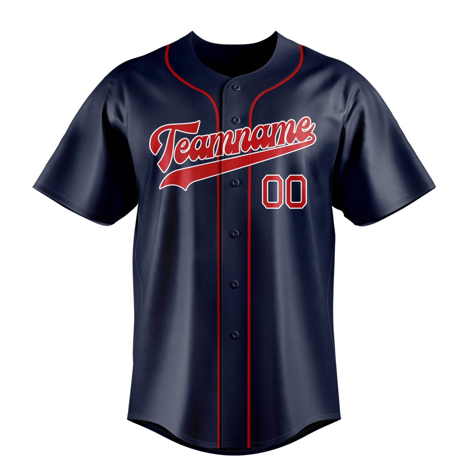 Personalized Navy & Red Color Fan Baseball Jersey