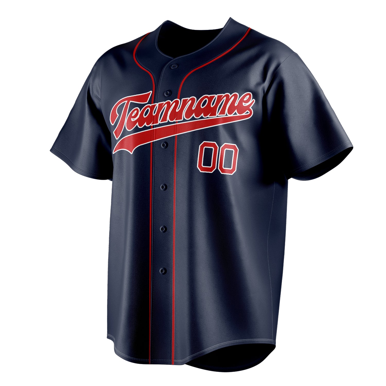 Personalized Navy & Red Color Fan Baseball Jersey