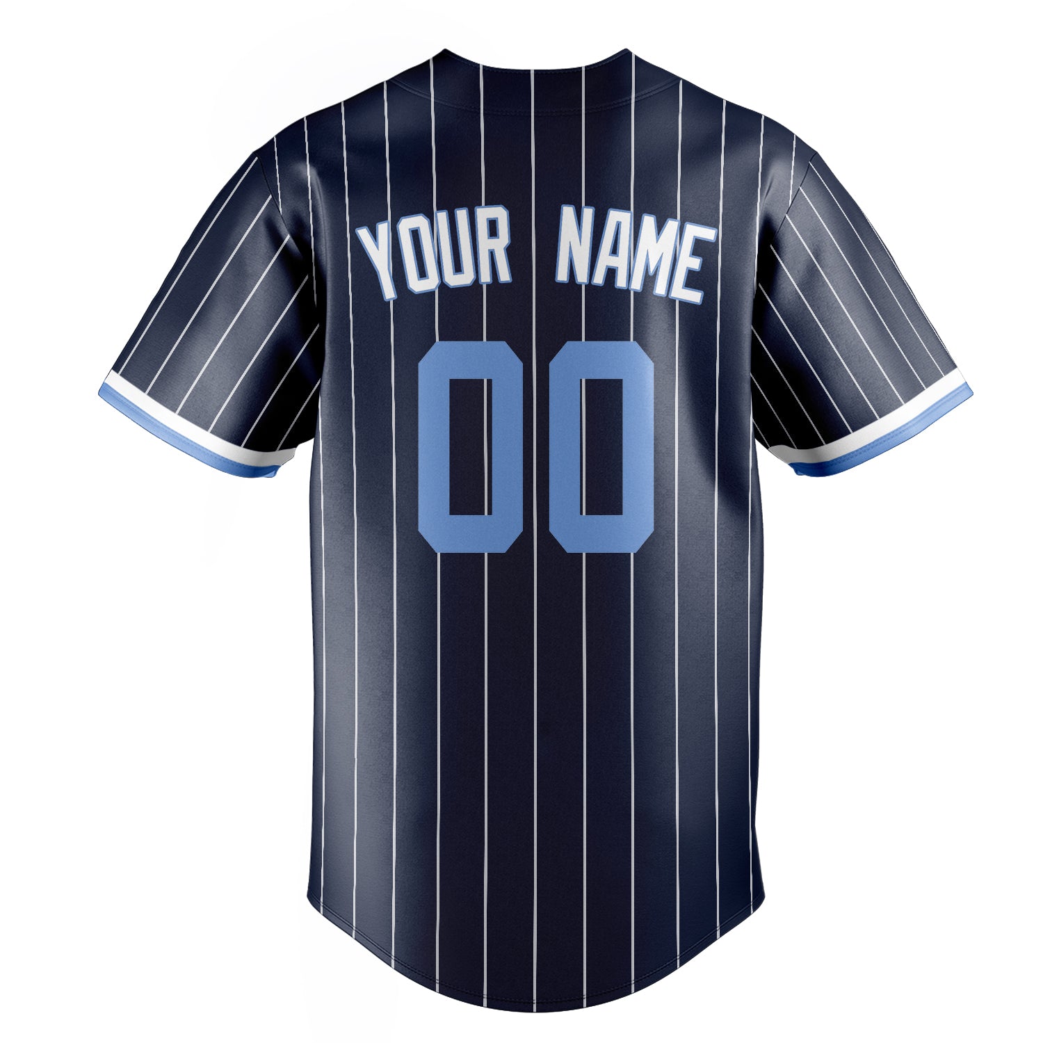 Personalized Navy & White White Pinstripe Fan Baseball Jersey