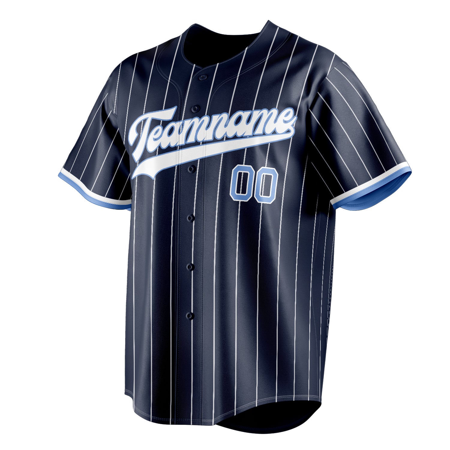 Personalized Navy & White White Pinstripe Fan Baseball Jersey
