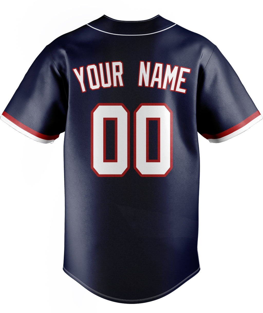 Personalized Navy & White Color Fan Baseball Jersey