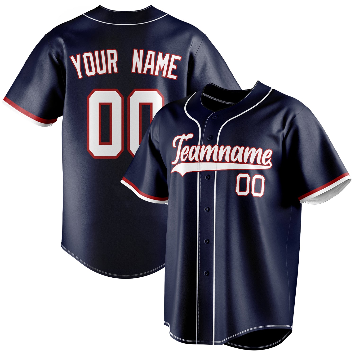 Personalized Navy & White Color Fan Baseball Jersey BB01240531WY489