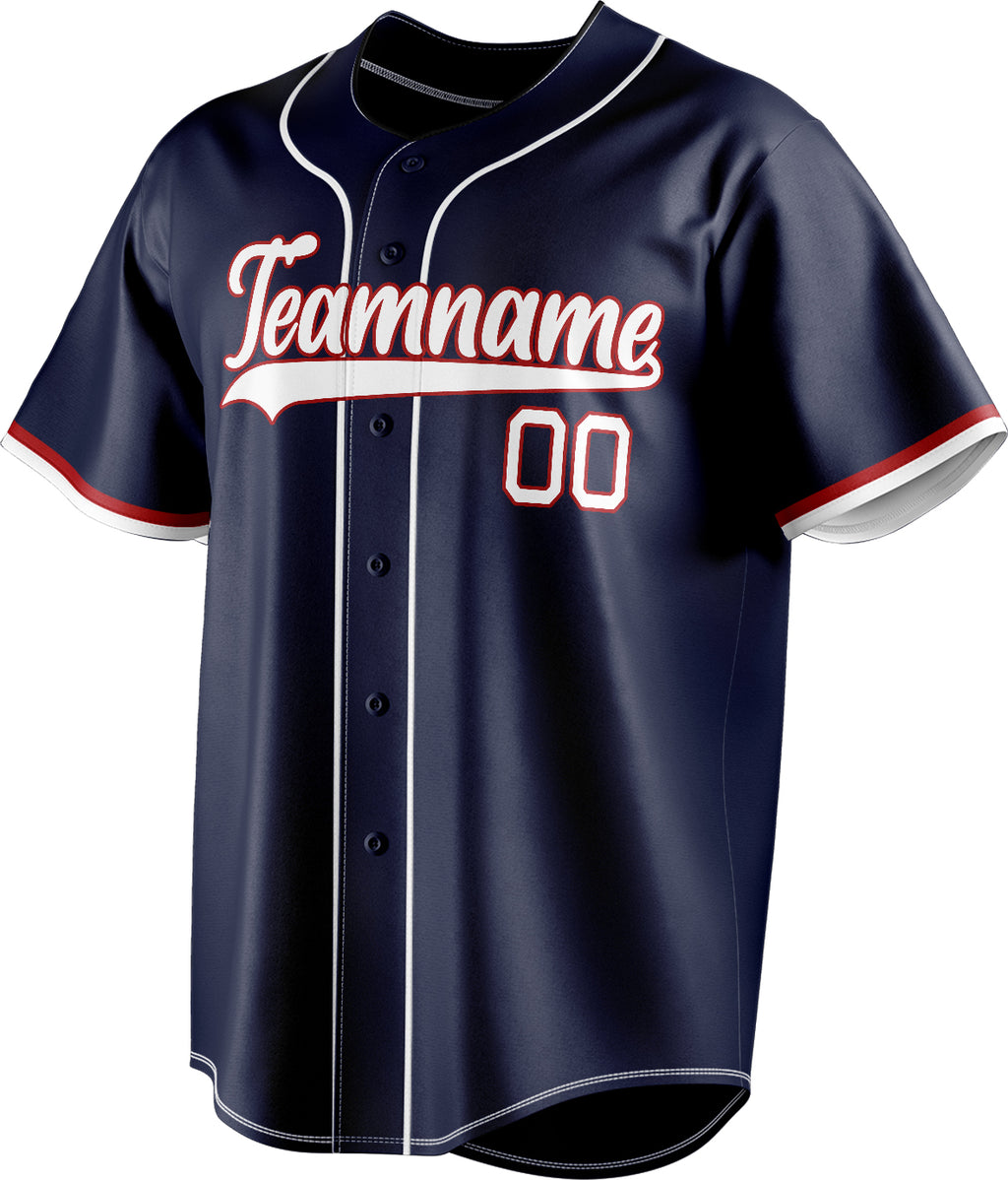 Personalized Navy & White Color Fan Baseball Jersey