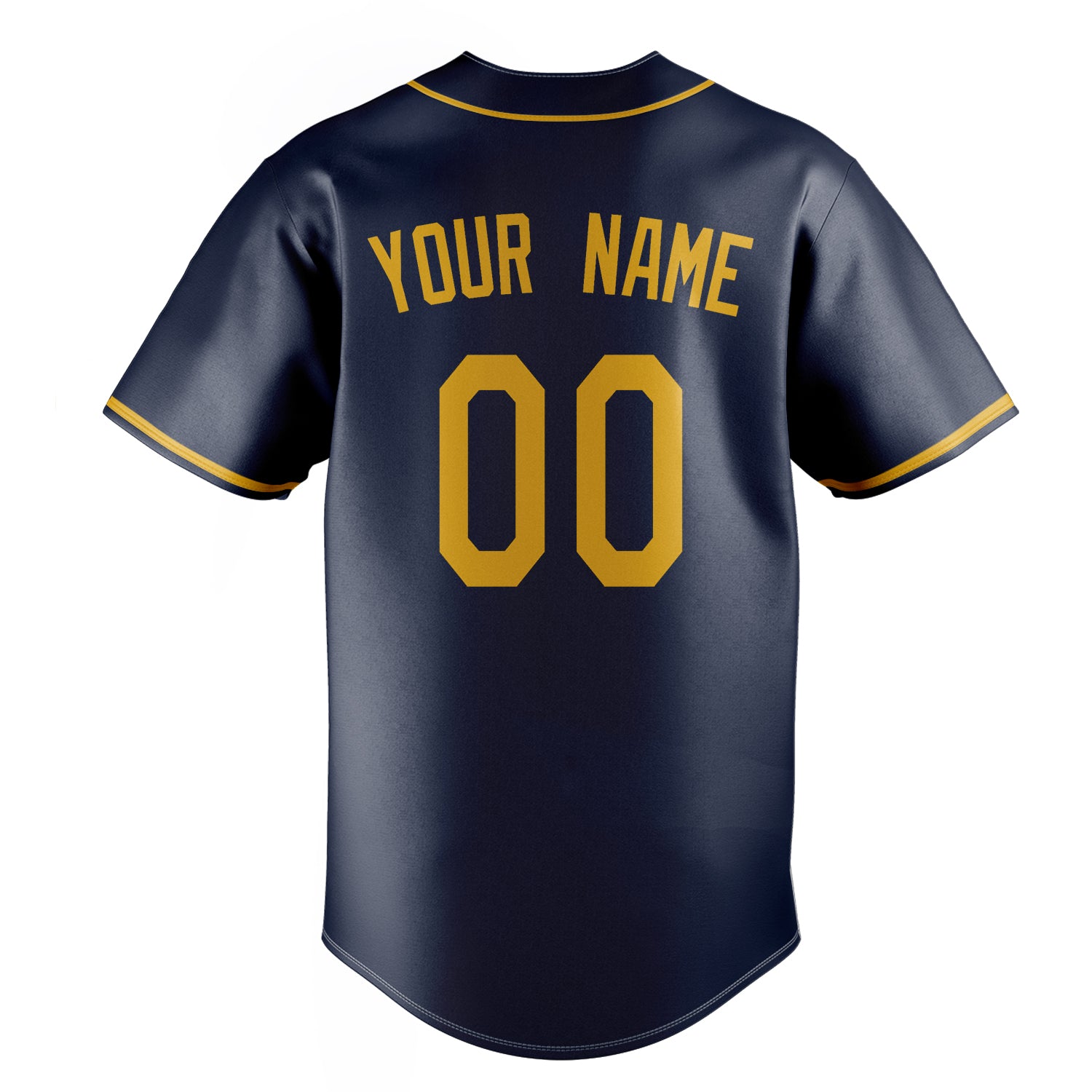 Personalized Navy & Gold Color Fan Baseball Jersey