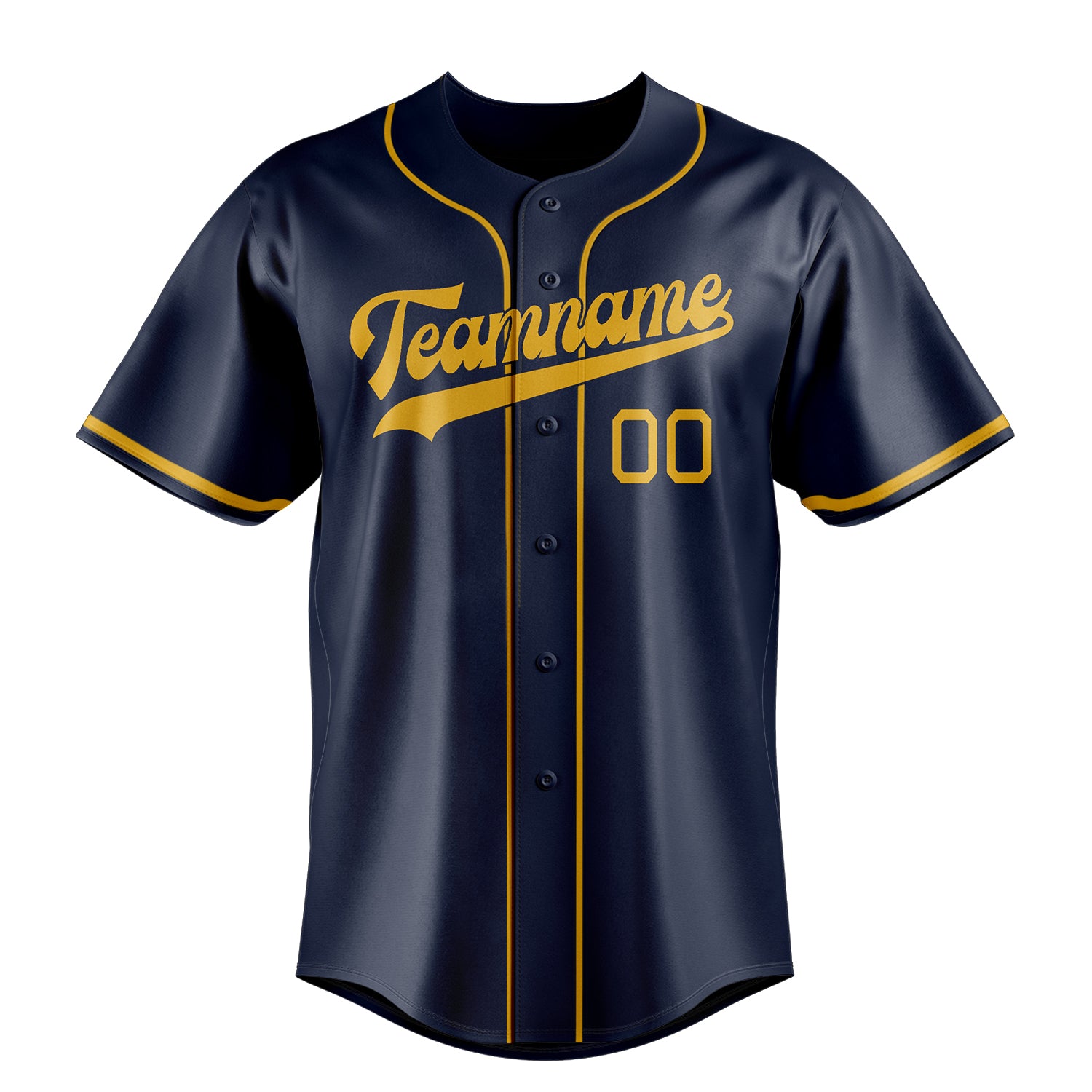 Personalized Navy & Gold Color Fan Baseball Jersey