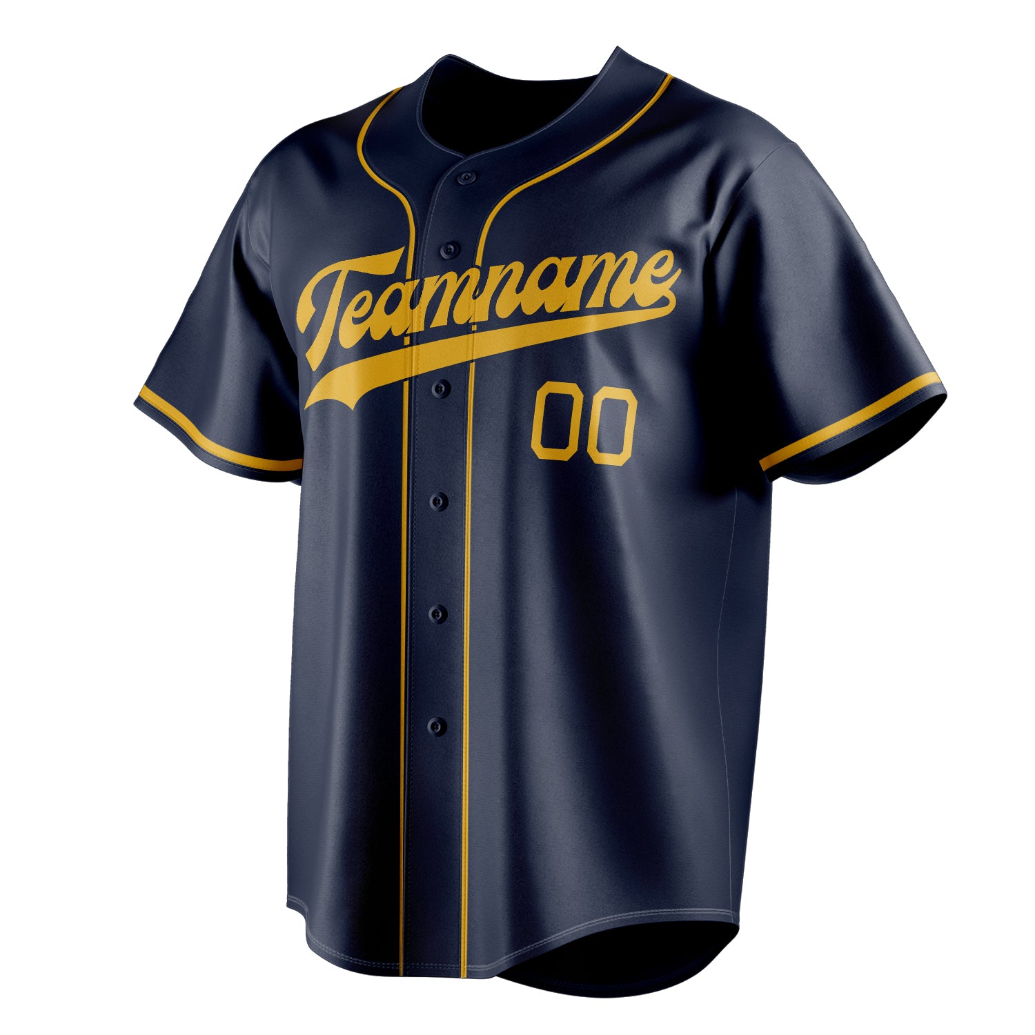 Personalized Navy & Gold Color Fan Baseball Jersey