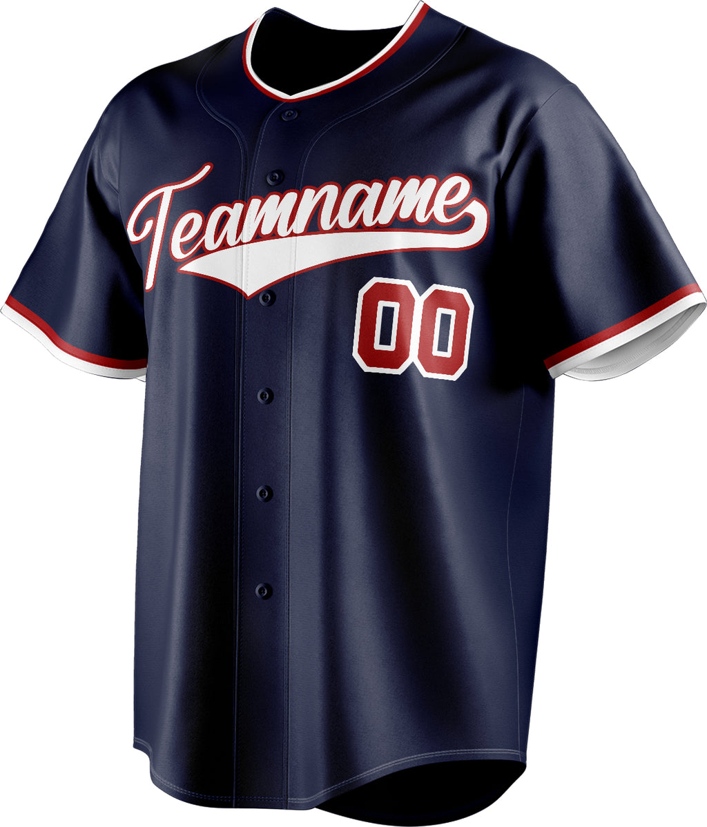 Personalized Navy & White Color Fan Baseball Jersey