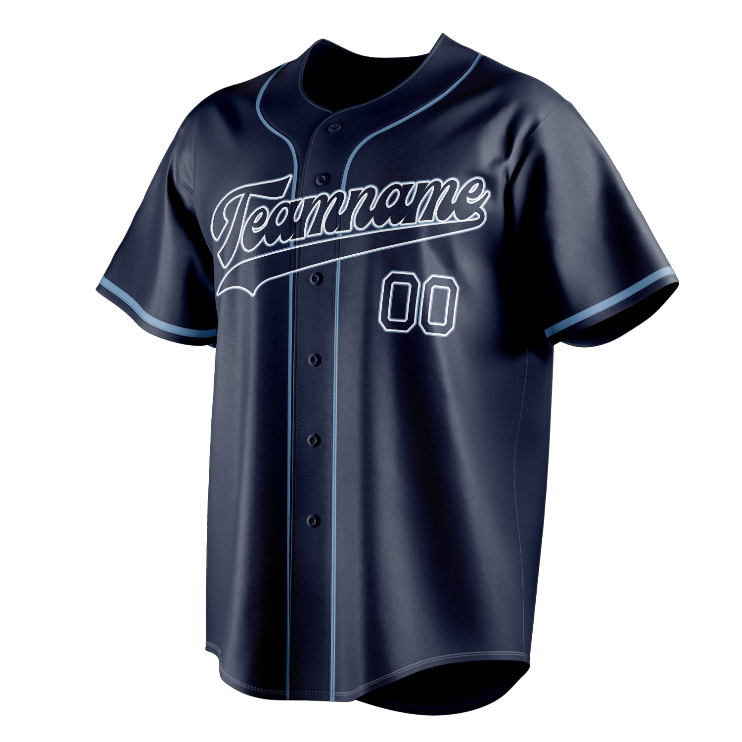 Personalized Navy & Powder Blue Color Fan Baseball Jersey