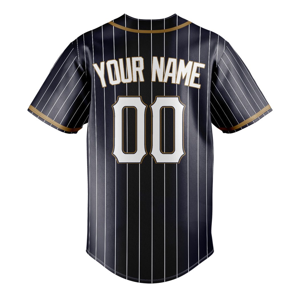 Personalized Navy & White White Pinstripe Fan Baseball Jersey