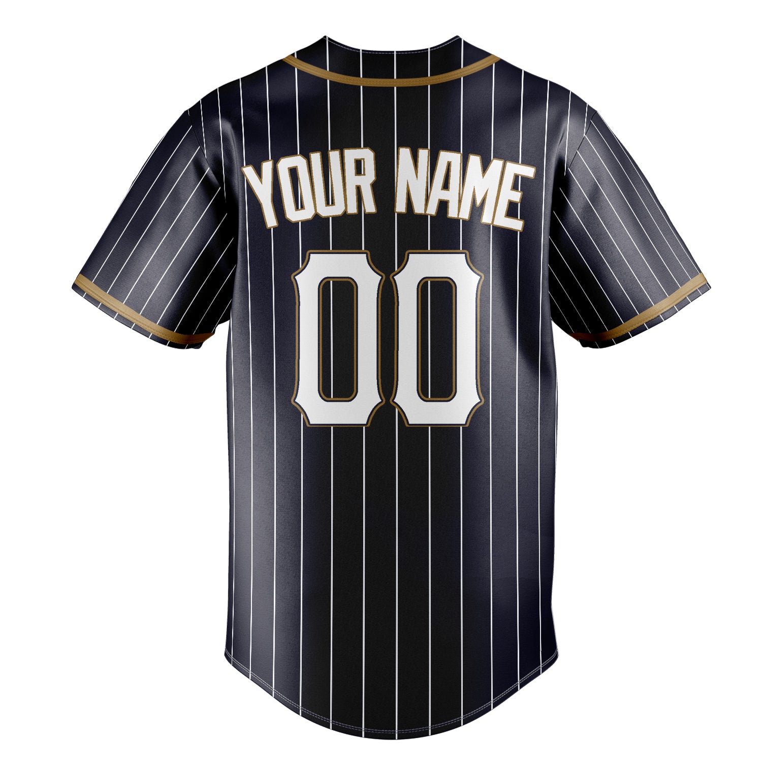 Personalized Navy & White White Pinstripe Fan Baseball Jersey