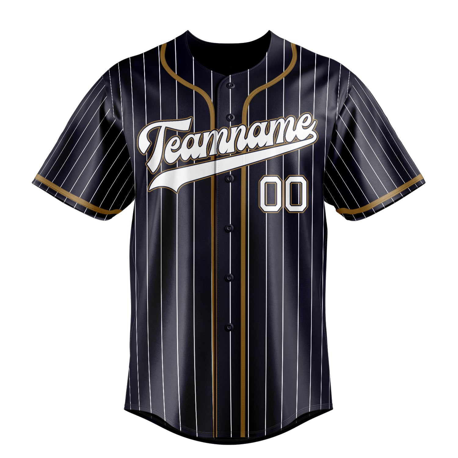 Personalized Navy & White White Pinstripe Fan Baseball Jersey
