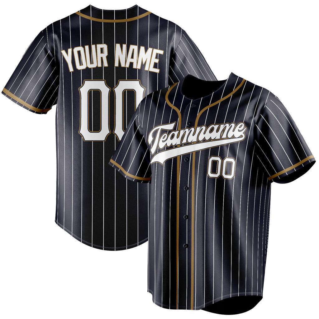 Personalized Navy & White White Pinstripe Fan Baseball Jersey BB01240531WY495