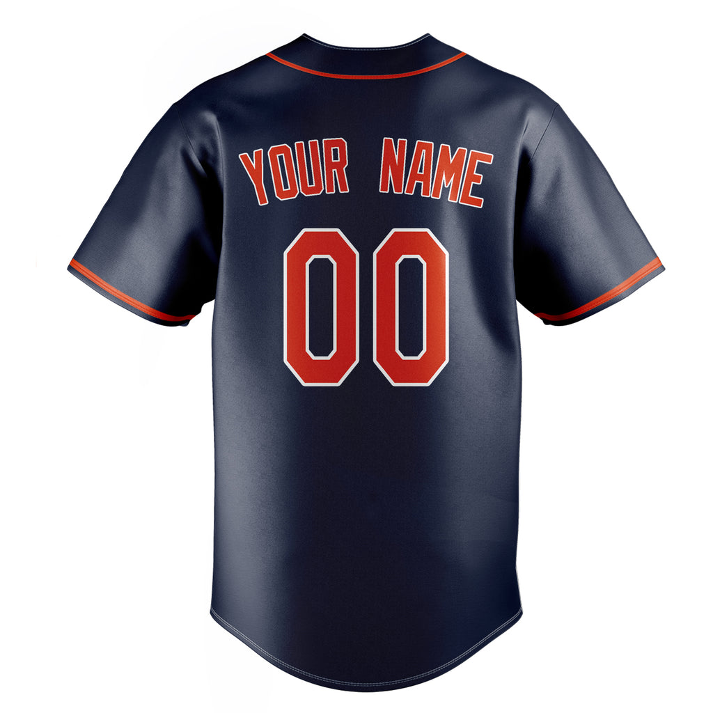 Personalized Navy & Red Color Fan Baseball Jersey