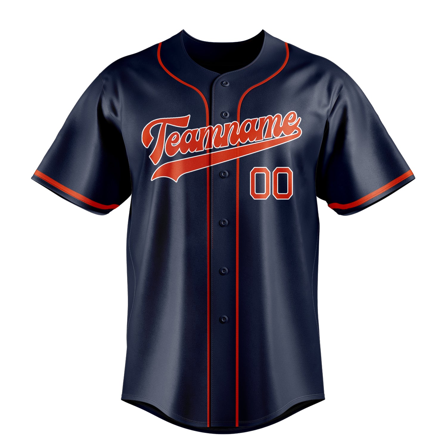 Personalized Navy & Red Color Fan Baseball Jersey
