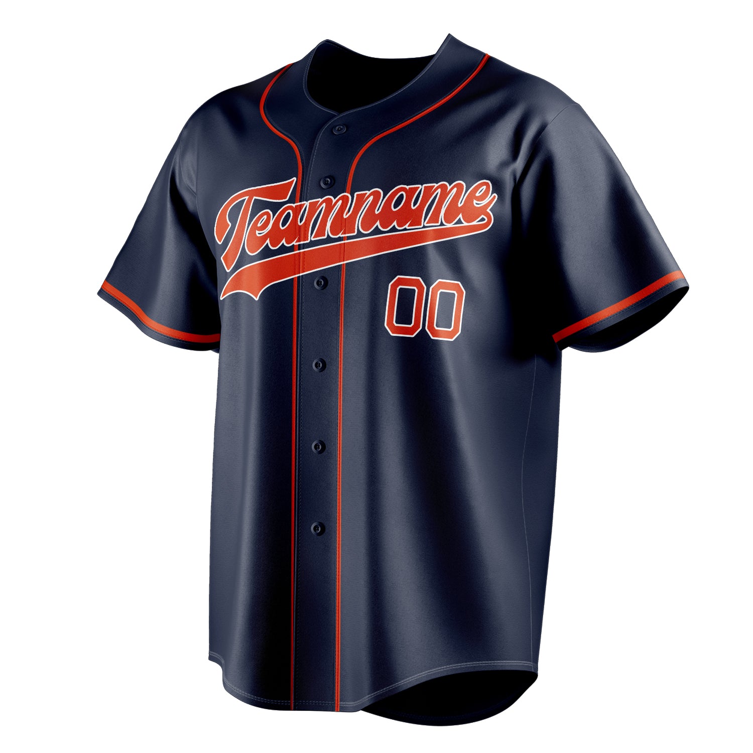 Personalized Navy & Red Color Fan Baseball Jersey