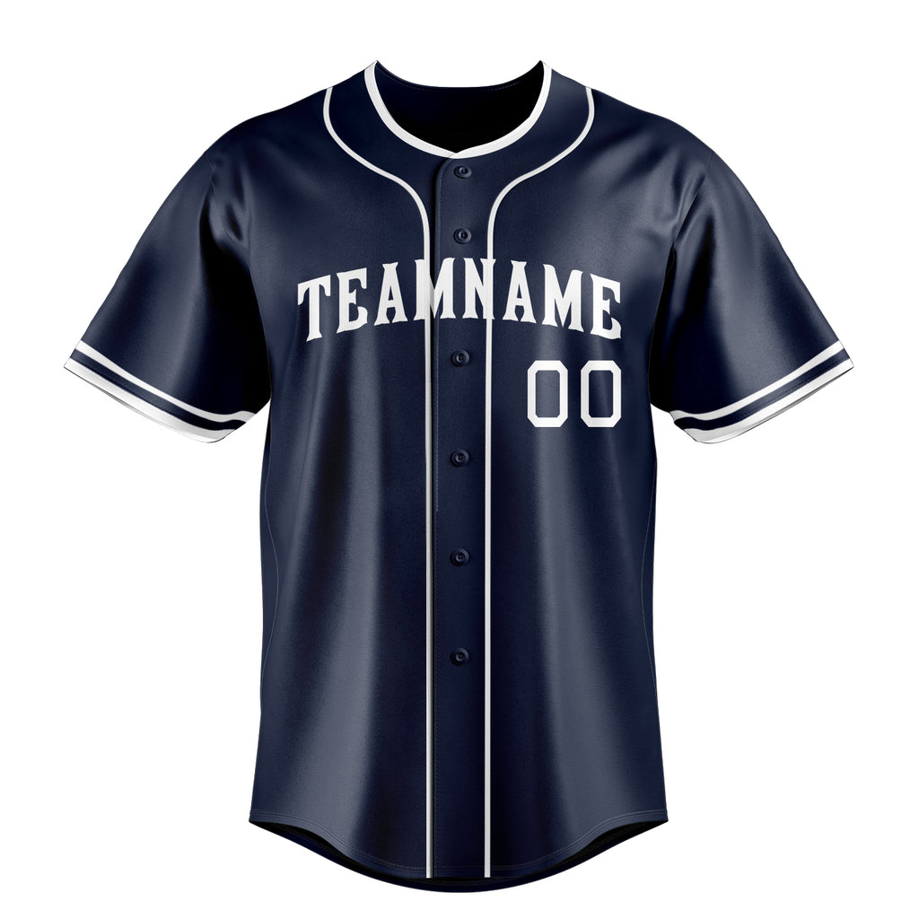 Personalized Navy & White Color Fan Baseball Jersey