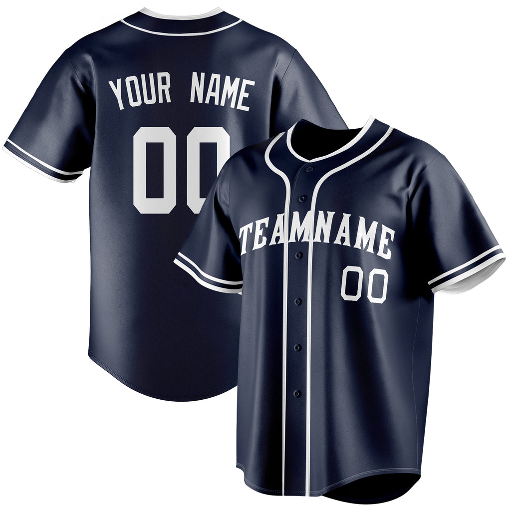 Personalized Navy & White Color Fan Baseball Jersey BB01240531WY497