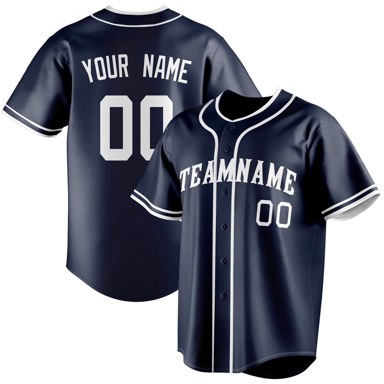 Personalized Navy & White Color Fan Baseball Jersey BB01240531WY497