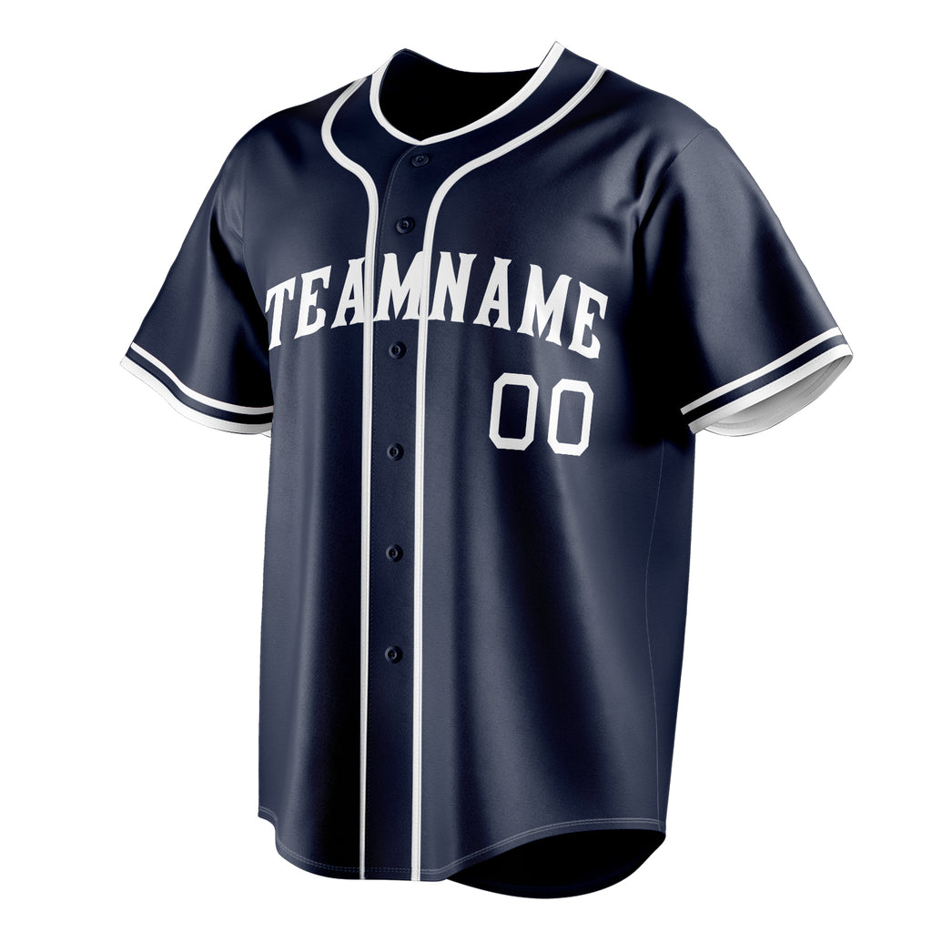 Personalized Navy & White Color Fan Baseball Jersey