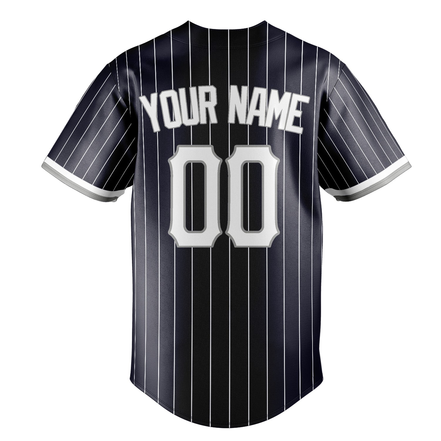 Personalized Navy & White White Pinstripe Fan Baseball Jersey