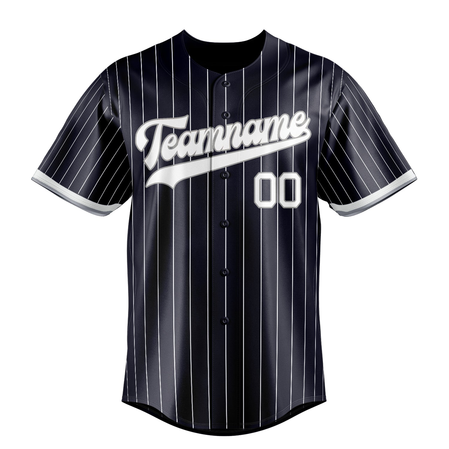 Personalized Navy & White White Pinstripe Fan Baseball Jersey