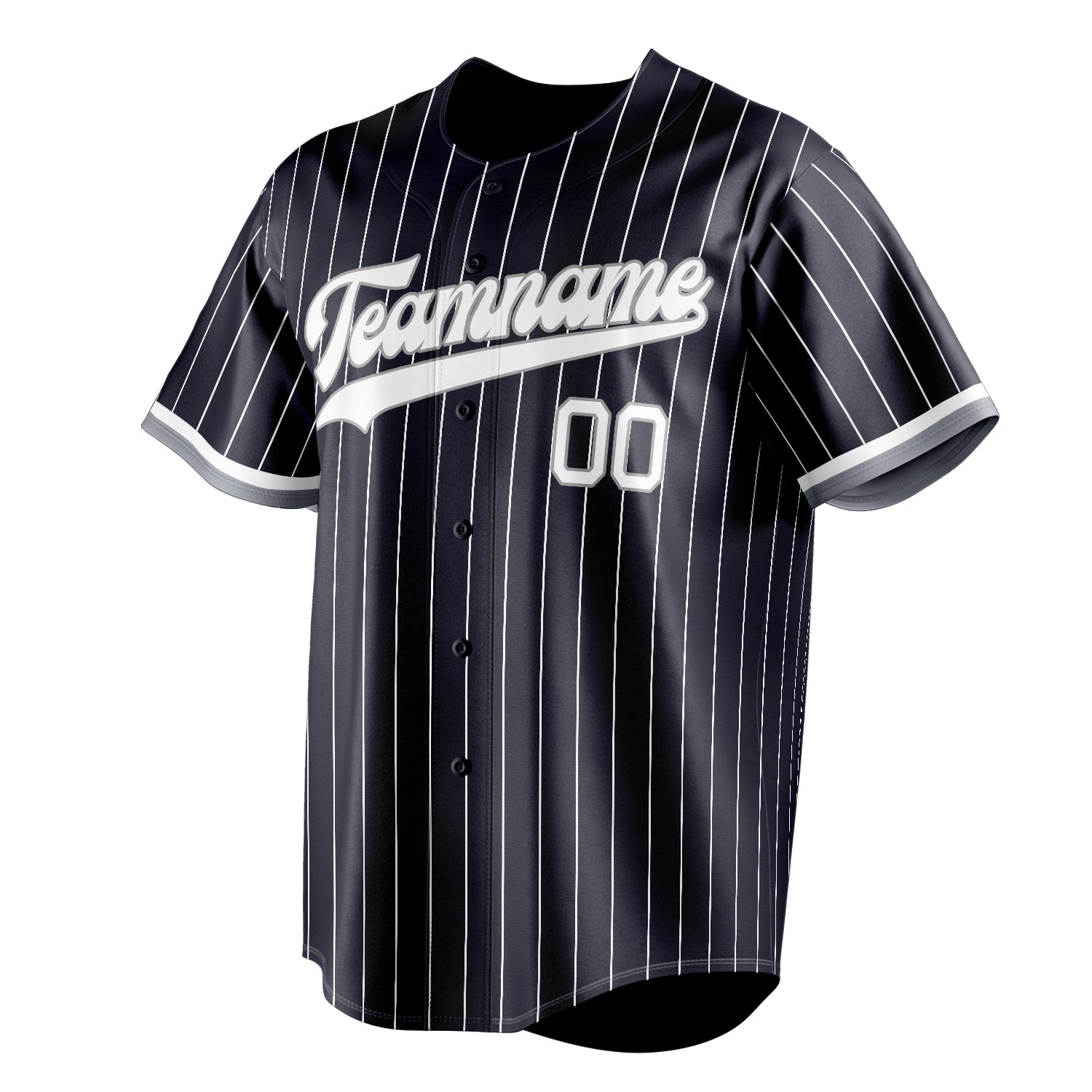 Personalized Navy & White White Pinstripe Fan Baseball Jersey