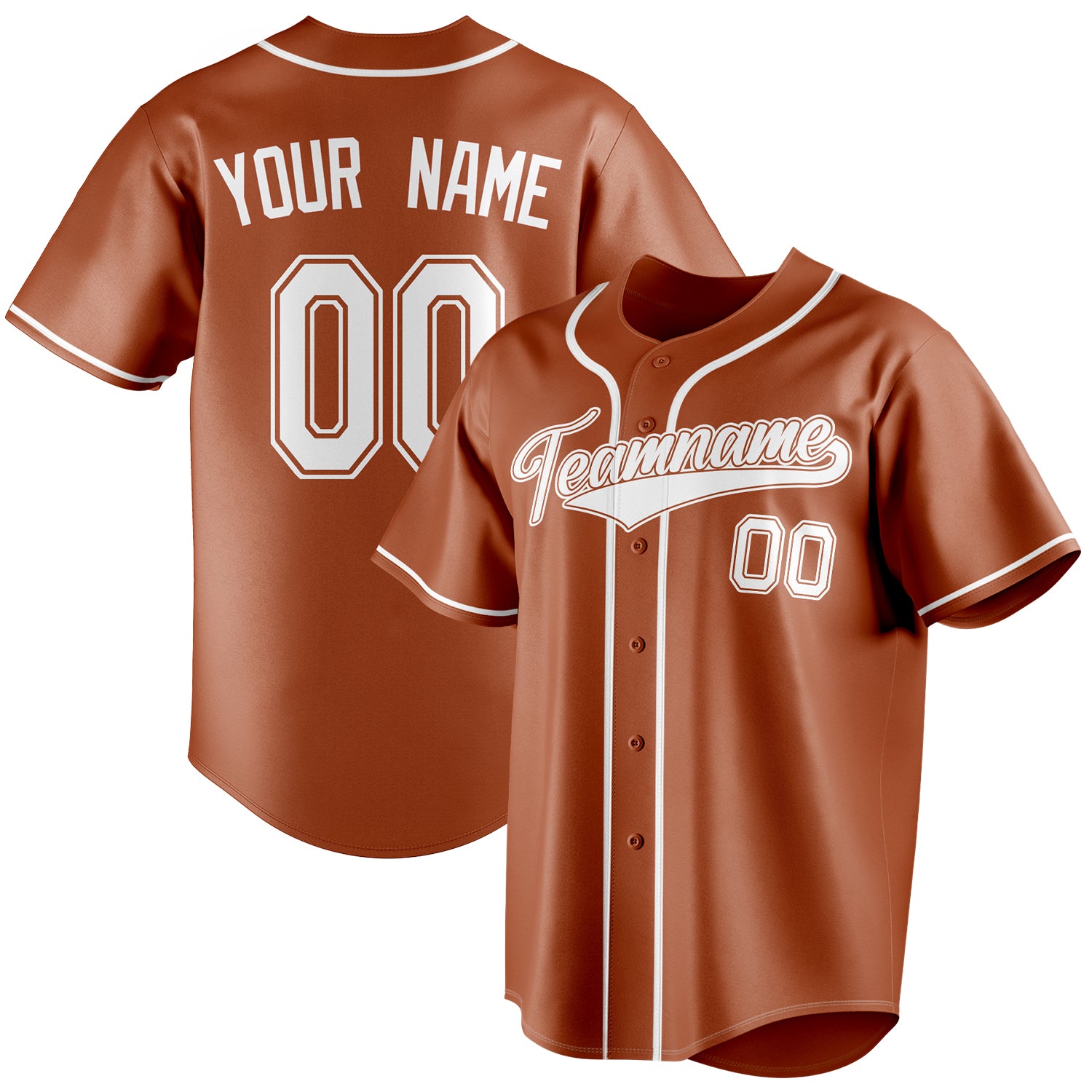 Personalized Texas Orange & White Color Fan Baseball Jersey BB01240531WY540