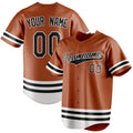 Personalized Texas Orange & Black Double Stripe Fan Baseball Jersey BB01240531WY541