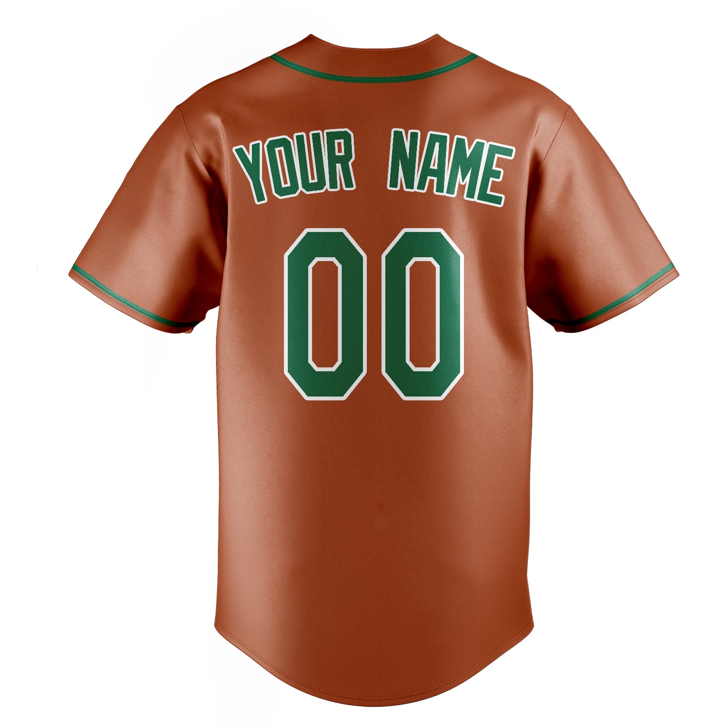 Personalized Texas Orange & Kelly Green Color Fan Baseball Jersey