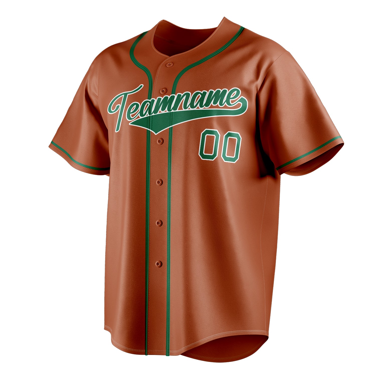 Personalized Texas Orange & Kelly Green Color Fan Baseball Jersey