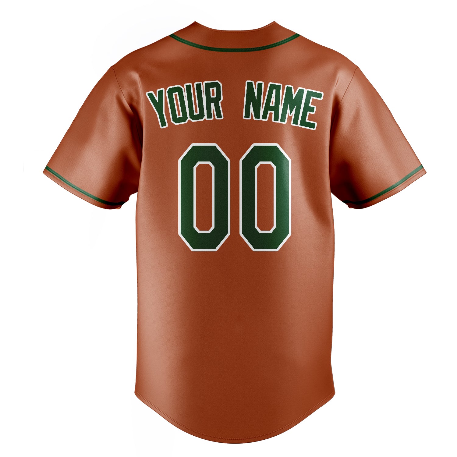 Personalized Texas Orange & Green Color Fan Baseball Jersey
